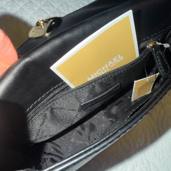 Michael Kors Jessie Black Leather Crossbody - Picture 4 of 5